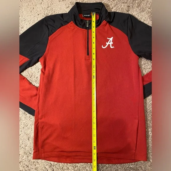 Alabama Crimson Tide GEN2 Quarter Zip Pullover Red Black Long Sleeve Mens Medium - Picture 5 of 9